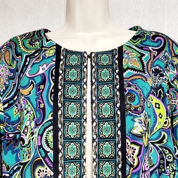 Joan Rivers Vibrant Jewel Tone Paisley Jacket (XL) - Picture 2 of 9